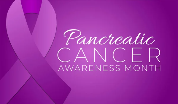 Purple Pancreatic Cancer Awareness Month Background Illustration — Stock Vector