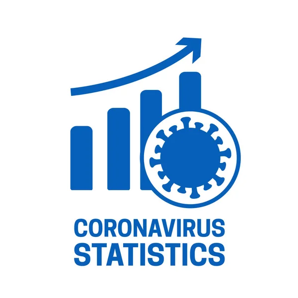 Coronavirus Aumento Delle Statistiche Icona Vettore Isolato — Vettoriale Stock