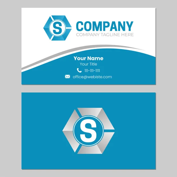 Cartão Visita Empresa Abstract Com Logotipo Para Impressão — Vetor de Stock