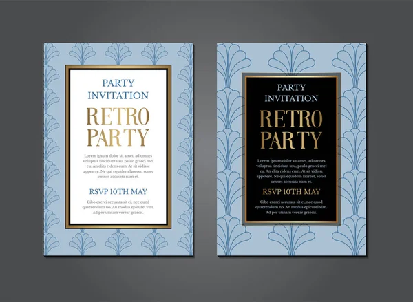 Retro Party Art Deco Gatsby Uitnodiging Ontwerp — Stockvector