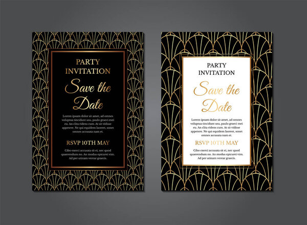 Дизайн приглашения в стиле ар-деко от Elegant
