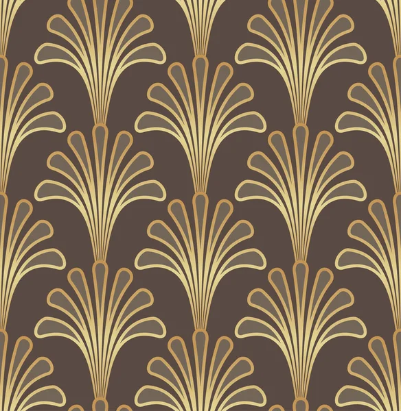 Brown Art Deco Gatsby Pattern Background — Stock Vector