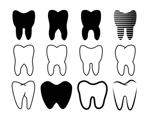 Diş Silueti Diş Vektörü Ayarları — Stok Vektör