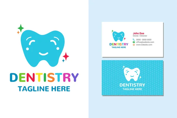 Pediatrik Dişçi Logosu Kartı — Stok Vektör
