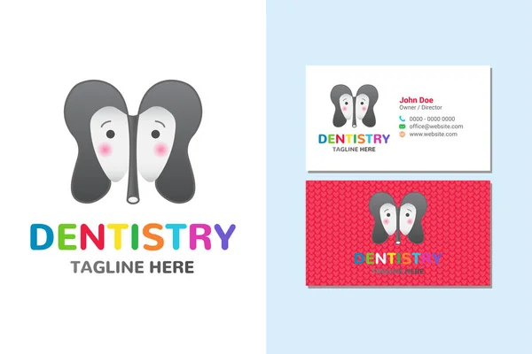 Filli Çocuk Diş Hekimliği Logosu Kartı — Stok Vektör