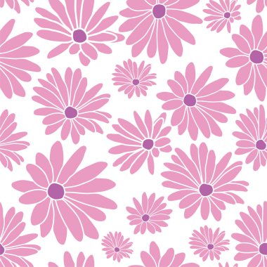 Pembe Margaret Çiçek Çiçeği Tekstil Şablonu