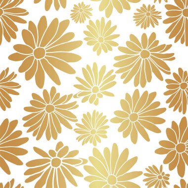 Altın Çiçek Çiçeği Tekstil Tekrarlama Deseni Arkaplanı