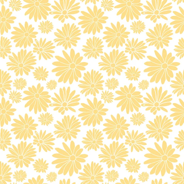 Flor Amarilla Claro Patrón Textil Floral — Vector de stock