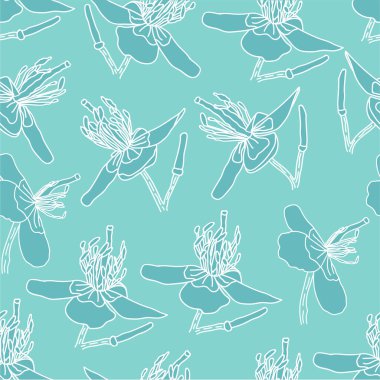 Açık Mavi Çiçek Deseni Tasarımı