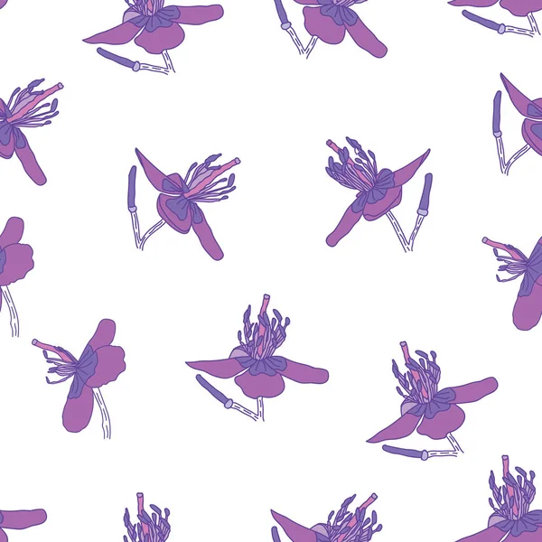 Purple Floral Flower Pattern Backgound — Stock Vector