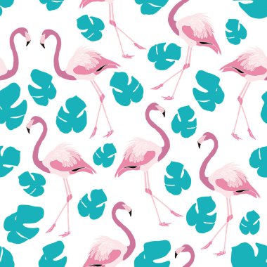 Flamingo Tropikal Egzotik Şablon 