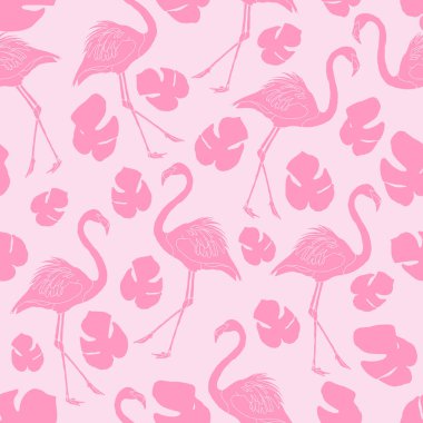 Pembe Flamingo Kusursuz Desenli Arkaplan