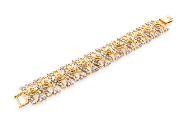 Gold bracelet isolated — Stock Photo, Image