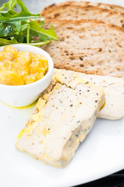 Foie gras with bread — Stock Photo, Image