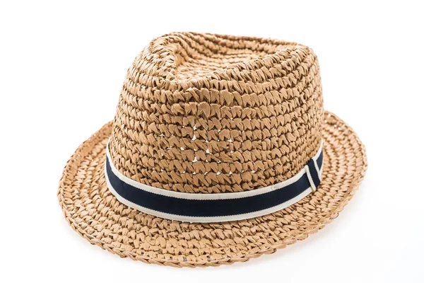 Sombrero de paja para hombre en blanco —  Fotos de Stock