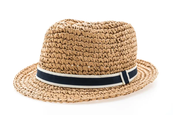 Chapéu de palha para homem em branco — Fotografia de Stock