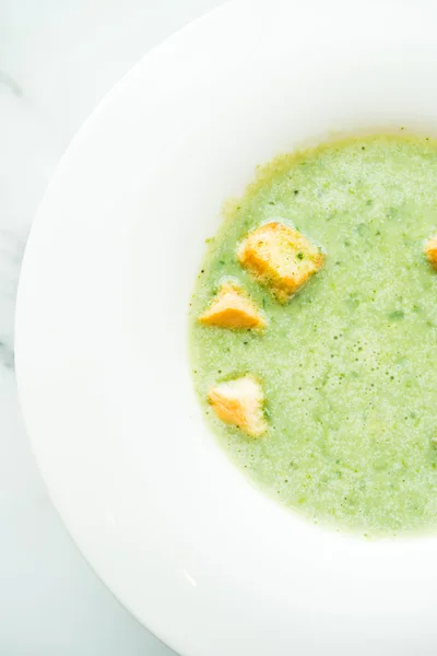 Zelená Květáková polévka — Stock fotografie