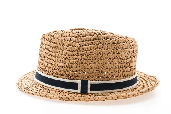 Соломенная шляпа для человека на белом — стоковое фото