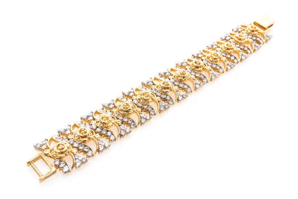 Złota bransoleta i diament biżuteria — Zdjęcie stockowe