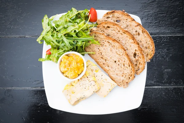 Foie gras com pão — Fotografia de Stock