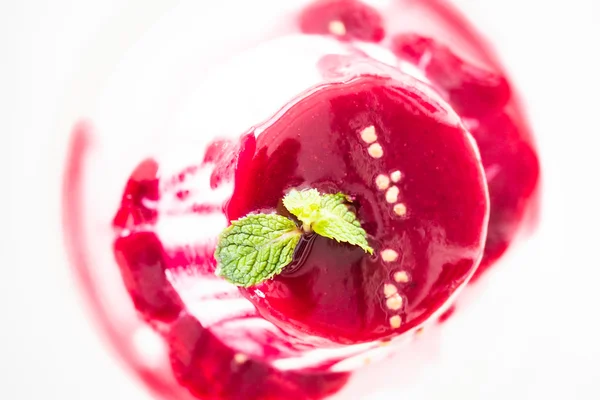 Berry and fruit panna cotta — Stock Photo, Image