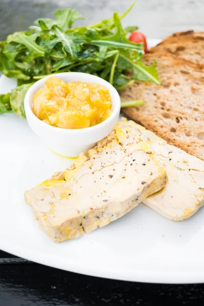 Foie gras with bread — Stock Photo, Image