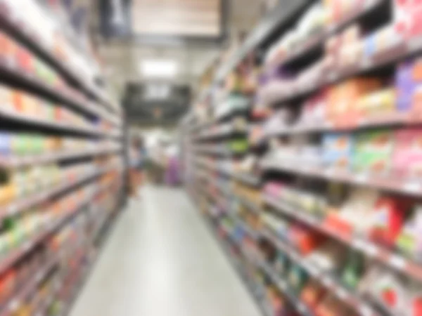 Rozostření supermarketu interiér — Stock fotografie