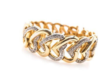 Gold bracelet and diamond jewelry 