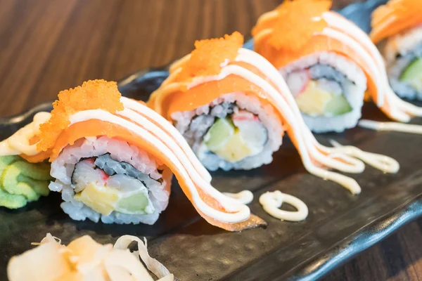 Salmon sushi rolls — Stock Photo, Image