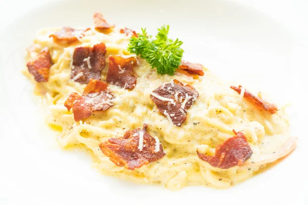 Spaghetti Carbonara crema — Foto de Stock