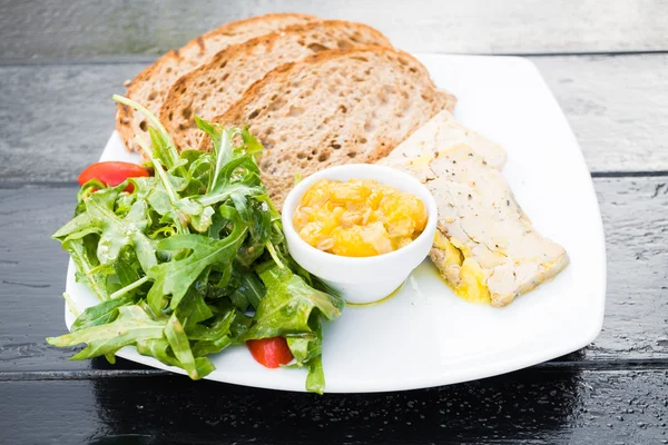 Foie gras with bread — Stock Photo, Image