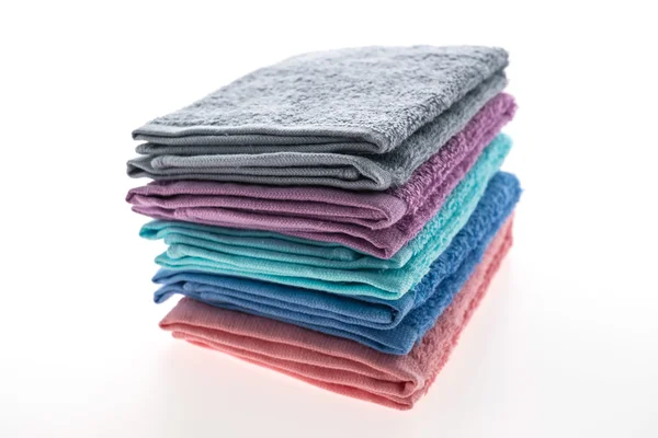 Pila de colorido de toallas de baño — Foto de Stock