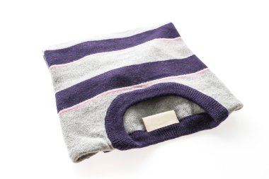 Yün kazak üzerine beyaz izole 