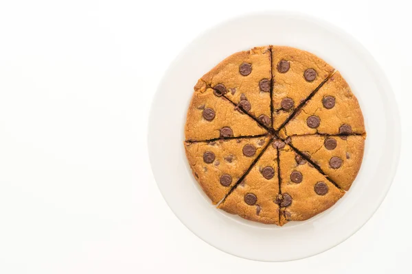 Čokoládové brownies dort na bílé plotně — Stock fotografie