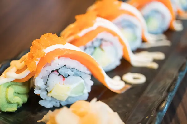 Salmon sushi roll — Stock Photo, Image