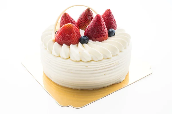 Tarta de crema de vainilla con fresas — Foto de Stock