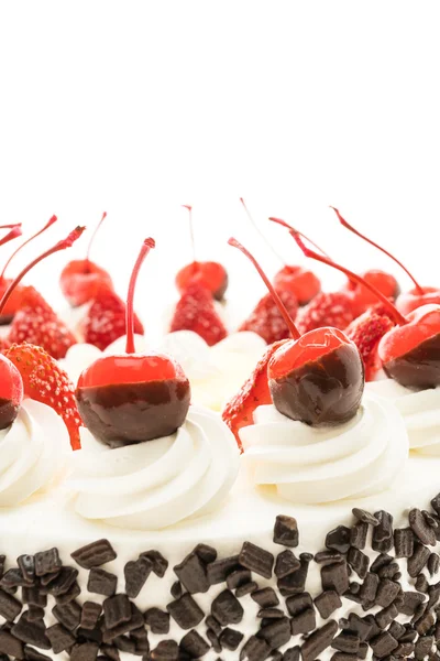 Cake dessert with cherries — Stock Photo, Image