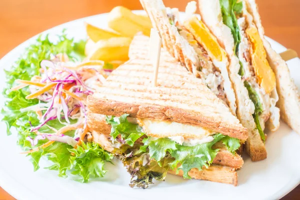 Sandwich in witte plaat — Stockfoto