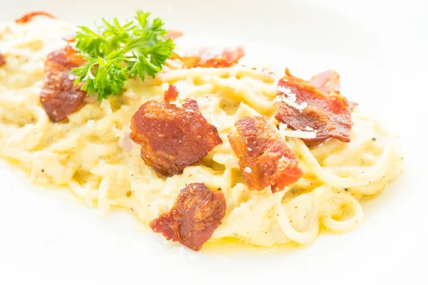 Spaghetti Carbonara crema — Foto de Stock