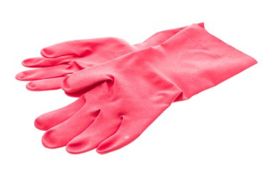 Beyaz izole kauçuk eldiven