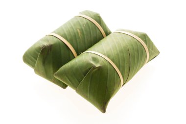 Tay tatlı tatlı yapışkan pirinç ve muz ile