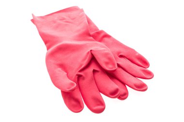 Beyaz izole kauçuk eldiven