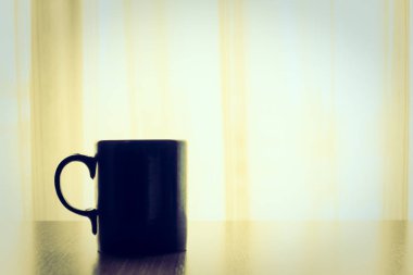 Latte Kahve Siyah Kupası