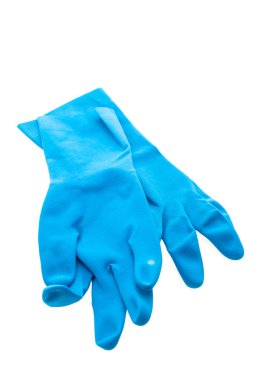 Beyaz izole kauçuk eldiven