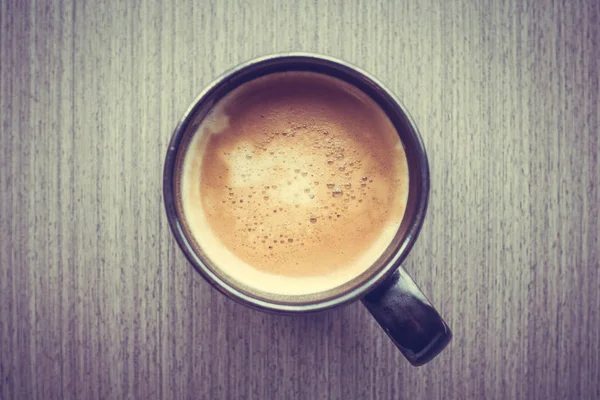 Latte kávéfőző fekete kupa — Stock Fotó