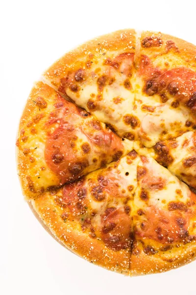 Pepperoni Pizza på träplatta — Stockfoto