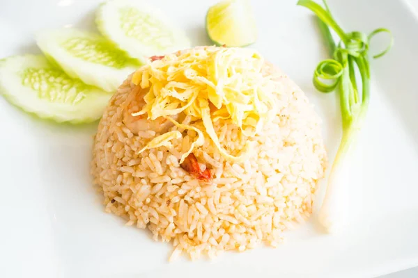 Fried rice in white plate — Stock Photo, Image