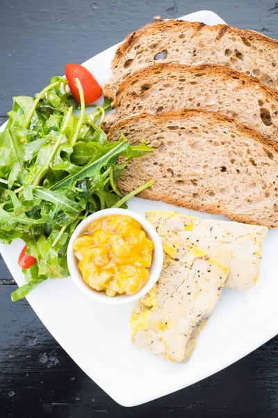 Foie gras with bread — Stock Photo, Image