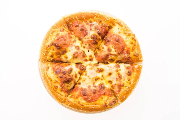 Pepperoni Pizza på träplatta — Stockfoto