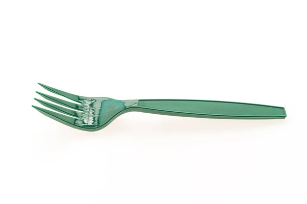 Tenedor de plástico verde —  Fotos de Stock